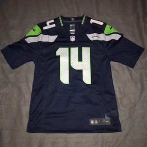 Men's Seattle Seahawks DK Metcalf Nike College Navy Game Player Jersey.